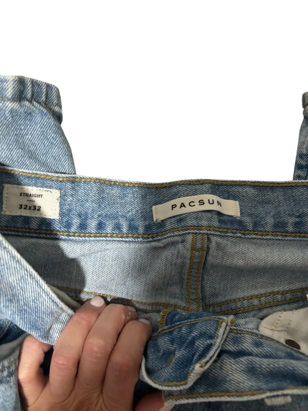 PacSun Men's Straight Fit Light Wash Denim Jeans Size 32x32 Button Fly